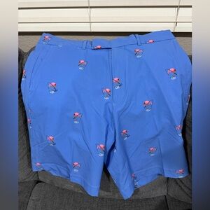Ralph Lauren RLX Men's Classic Fit Stretch Golf Shorts 34 Fishing Flamingo Blue